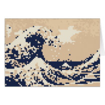 The Great Wave off Kanagawa 8 Bit Pixel Art Card