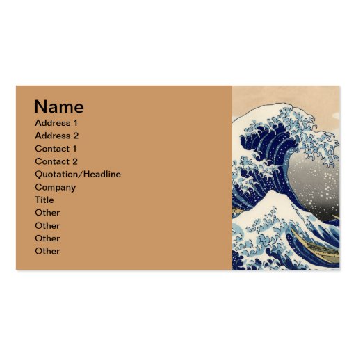 The Great Wave off Kanagawa Business Card Templates (front side)