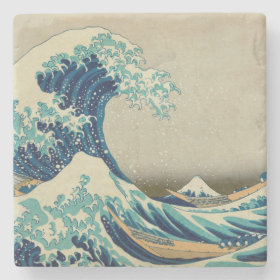 The Great Wave off Kanagawa Stone Beverage Coaster
