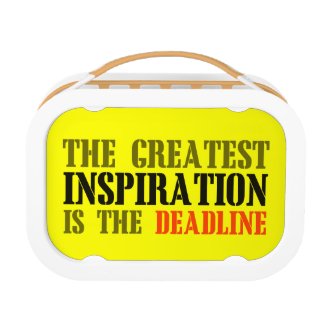 THE GREATEST INSPIRATION IS DEADLINE FUNNY MEME LUNCH BOX