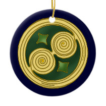 The Green Double Spiral Celtic Ornament ornaments