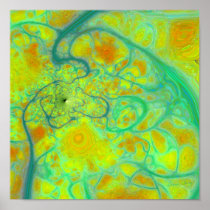 The Green Earth – Teal & Gold Tides Print