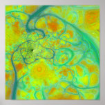The Green Earth – Teal & Gold Tides Print