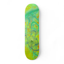 The Green Earth – Teal & Gold Tides Custom Skateboard