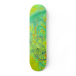 The Green Earth – Teal &amp; Gold Tides Custom Skateboard