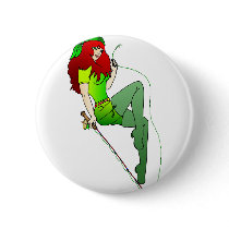 THE GREEN FISHING NYMPH PINBACK BUTTON