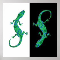 The Green Gecko Art-Deco Poster