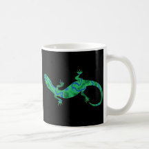The Green Gecko kind Deco black and white Design Coffee Mugs