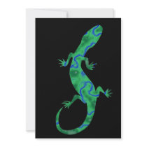 The Green Gecko kind Deco Custom Invitations