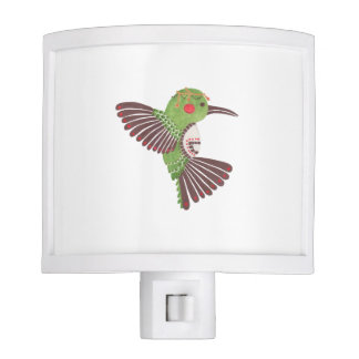The Green Hummingbird Illustration Night Light The Green Hummingbird Illustration Printed on Merchandise Illustration by Haidi Shabrina