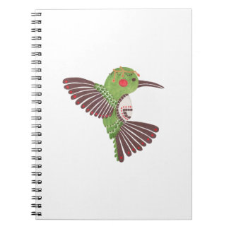 The Green Hummingbird Illustration Notebook The Green Hummingbird Illustration Printed on Merchandise Illustration by Haidi Shabrina