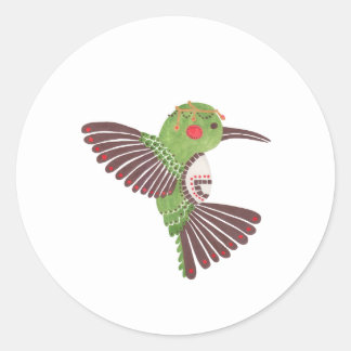 The Green Hummingbird Illustration Sticker The Green Hummingbird Illustration Printed on Merchandise Illustration by Haidi Shabrina