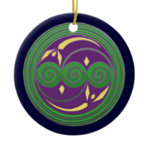 The Green & Purple Celtic Spiral Ornament ornaments