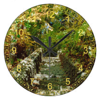 The Green Stairway - Golden Leaves wall clocks