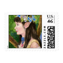 The Green Wood Fairy Stamp