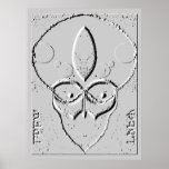 THE GREY ONE GONE MOON SCULPTURE POSTER