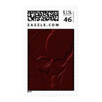 THE GREY ONE RED METALIC POSTAGE