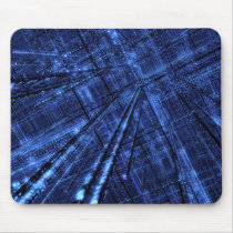 grid, blue, science, fiction, digital, blasphemy, structures, Mouse pad with custom graphic design
