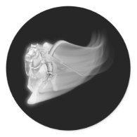 The Grim Reaper Rides Again Round Sticker