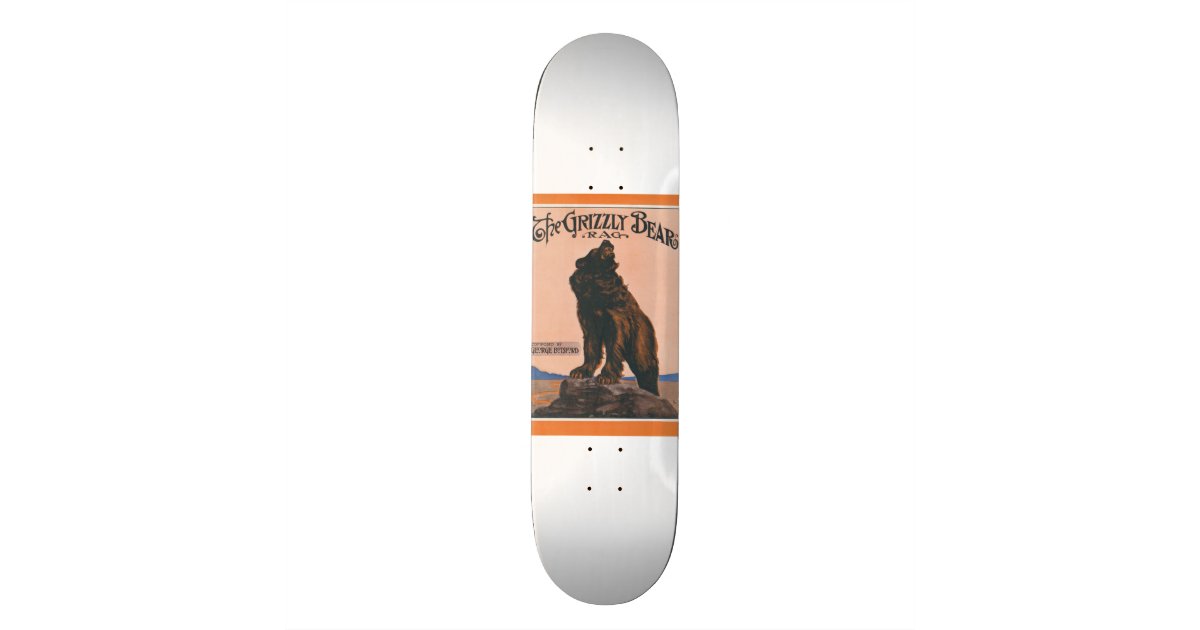 The Grizzly Bear Rag Skateboard Deck Zazzle