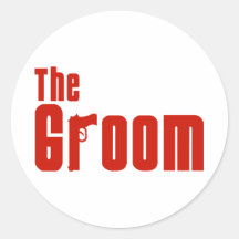 The Groom (Mafia Red) Round Sticker