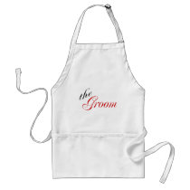 The Groom (Red) aprons by CelebrationZazzle The Groom (Red) aprons