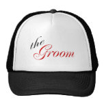 The Groom (Script Red) Mesh Hat