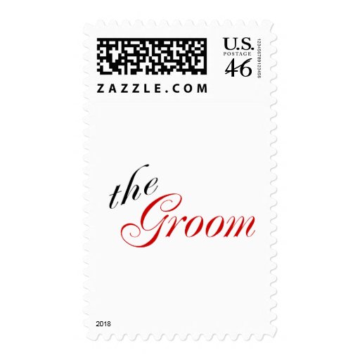 The Groom (Script Red) Stamps