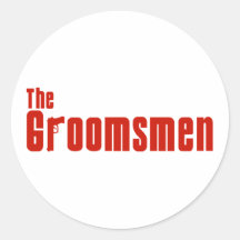 The Groomsmen (Mafia Red) Round Sticker
