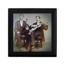 The Guitar Player and the Violinist Vintage Trinket Boxes