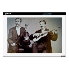 The Guitar Player and the Violinist Vintage Laptop Decal