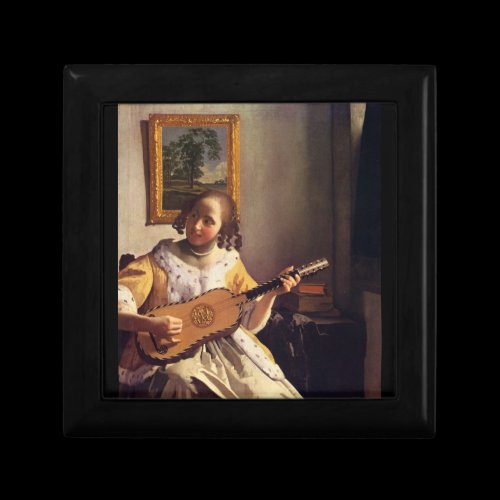 The guitar player by Johannes Vermeer Jewelry Box