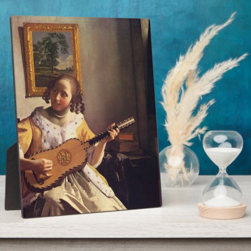 The guitar player by Johannes Vermeer Display Plaques