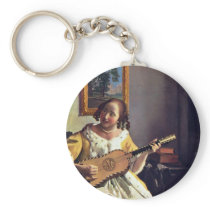 The Guitar Player, By Vermeer Van Delft Jan Keychain