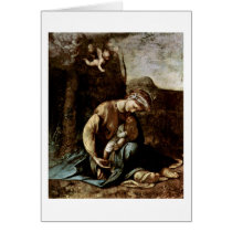The Gypsy Madonna By Antonio Allegri Da Correggio Greeting Cards