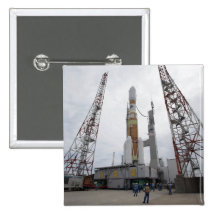 The H-IIB rocket on the launch pad Pinback Buttons