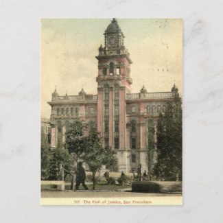 The Hall of Justice, San Francisco CA 1908 vintage postcard