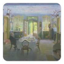 The Hall of the Manor House in Waltershof, 1894 Square Stickers
