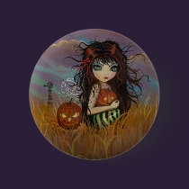 The Halloween Fairy Pinback Button buttons