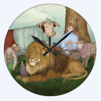 The Hand Knitted Peaceable Kingdom Clock wall clocks