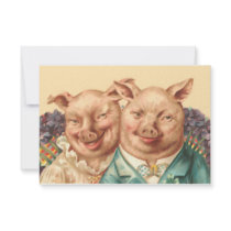 The Handsome Pig Couple Invite