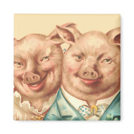 The Handsome Pig Couple magnet