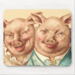 The Handsome Pig Couple Mouse Pad