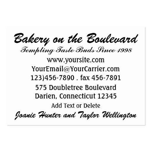 The Happy Chef / Caterer / Bakery - SRF Business Card Templates (back side)