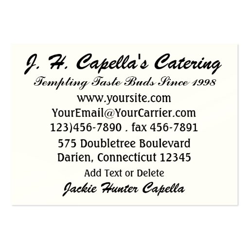 The Happy Chef / Caterer  - SRF Business Card Template (back side)