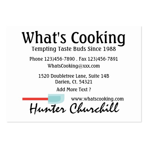 The Happy Chef - SRF Business Card Template (back side)