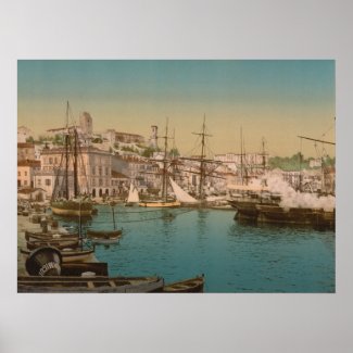 The Harbour at Cannes, France print