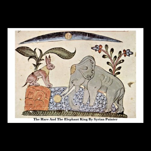 The Hare And The Elephant King By Syrian Painter Posters