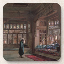The Harem of Sheikh Sadat, Cairo, 1870 Drink Coaster