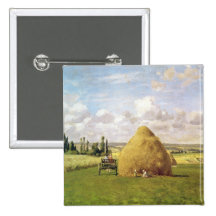 The haystack, Pontoise, 1873 Pinback Buttons